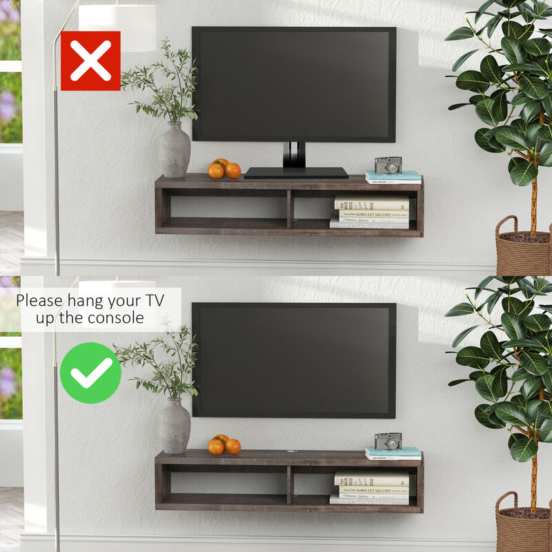 Hivvago Wall-Mounted TV Stand with Floating Storage Shelf image number 5