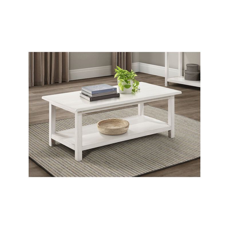 Coaster Co. of America Payne Wood Coffee Table with Shelf White