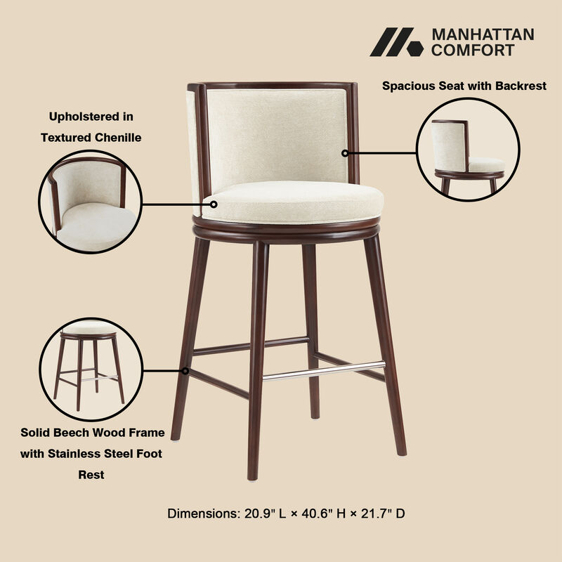 Evalyn Cream Bar Stool image number 2