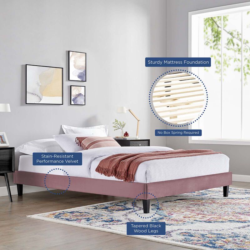 Modway - Reign Twin Performance Velvet Platform Bed Frame image number 4