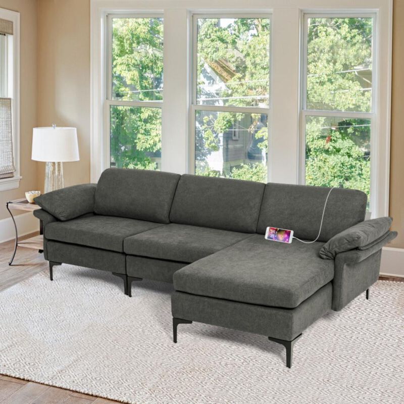 Hivvago Extra Large L-shaped Sectional Sofa with Reversible Chaise