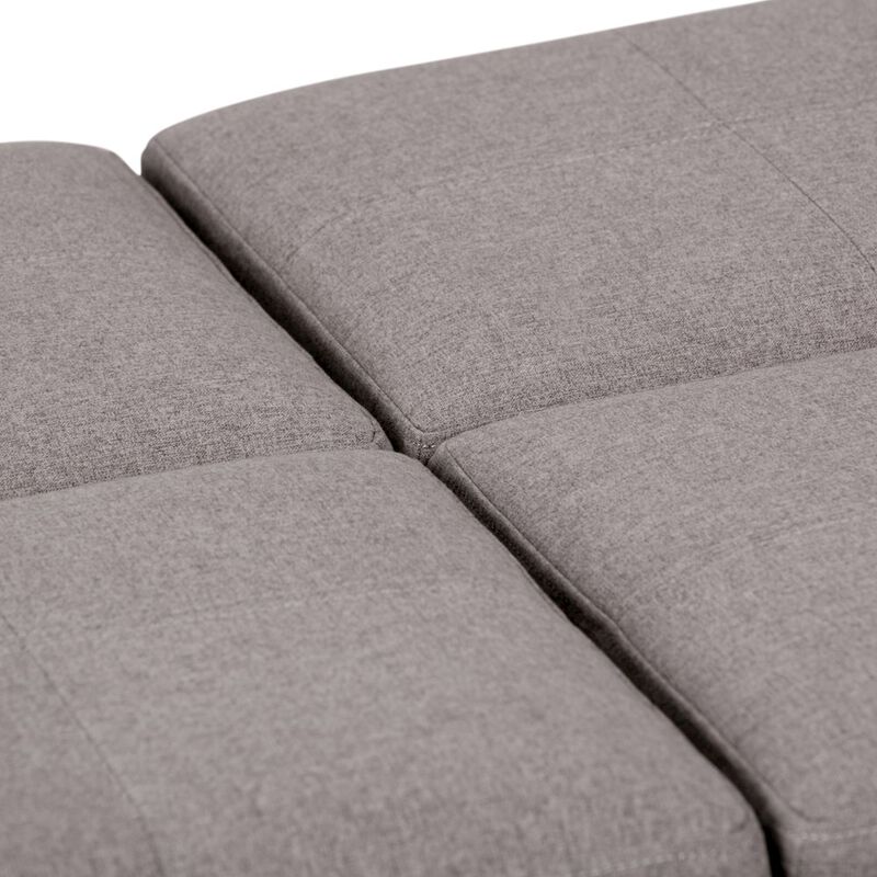 Simpli Home Avalon Square Coffee Table Storage Ottoman In Cloud Grey Linen Look Fabric