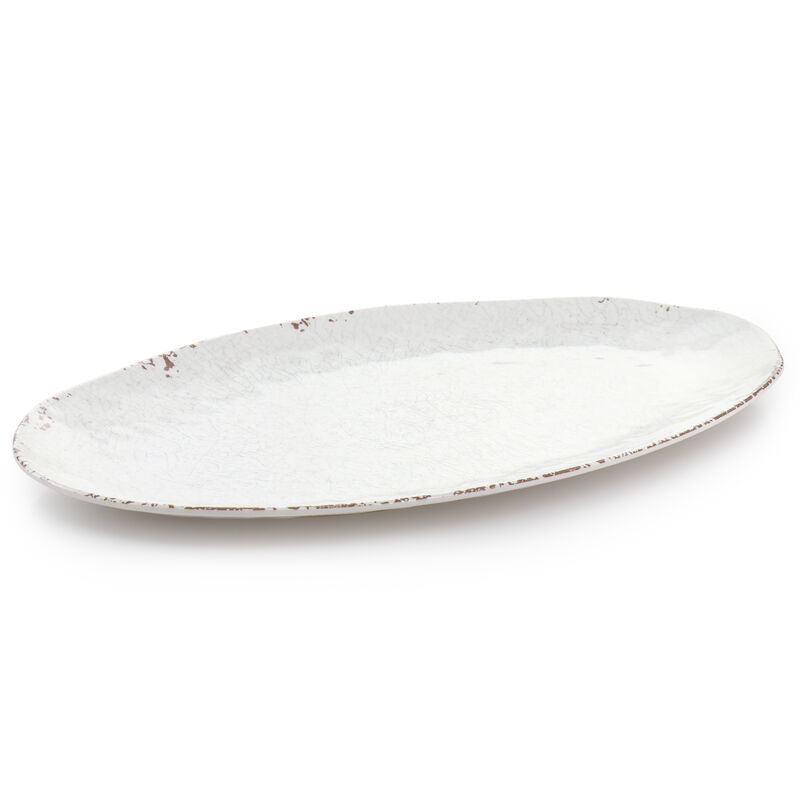 Laurie Gates Mauna 2 Piece Melamine Serving Tray Set in White
