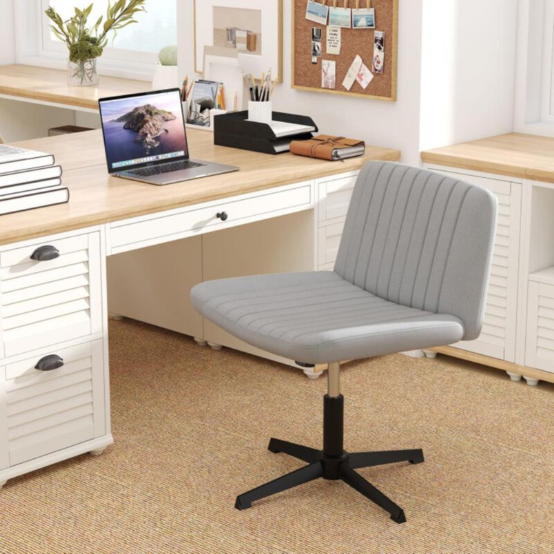 Hivvago Criss Cross-Legged Swivel Desk Chairs No Wheels