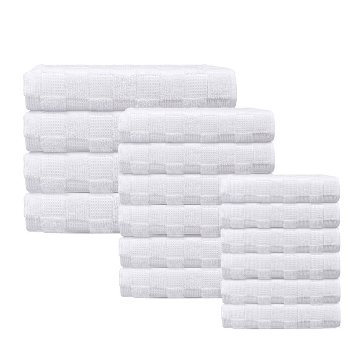 Waffle Terry 16 pcs Turkish Towels Set