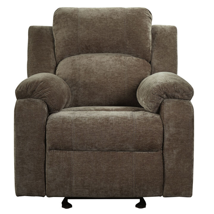 Manual Adjustable Recliner Chair, Chenille Upholstered Recliner with Adjustable Backrest, Indoor Lounge Armchair