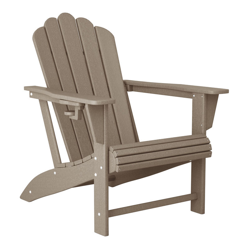 WestinTrends Outdoor Patio HDPE Adirondack Chairs With Cup Holders (Set of 4)