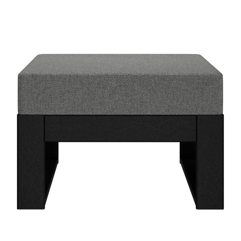 WestinTrends Outdoor HDPE Patio Ottoman with Waterproof Olefin Cushions