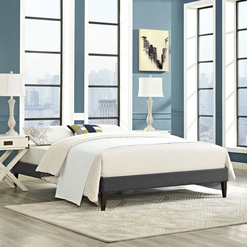 Modway - Tessie Full Fabric Bed Frame with Squared Tapered Legs image number 1