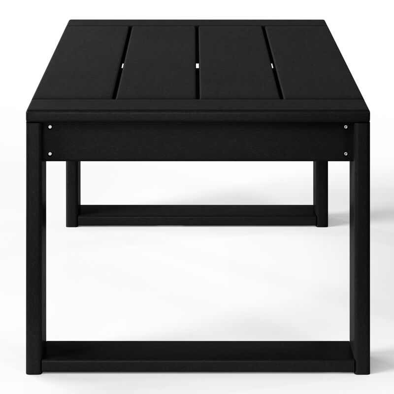 WestinTrends Modern Outdoor HDPE Rectangle Patio Coffee Table