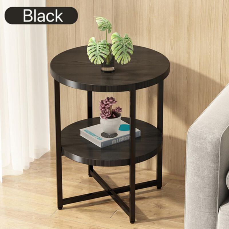 2-Tier Farmhouse End Table &ndash; Rustic Design, Ample Storage for Living Room or Bedroom