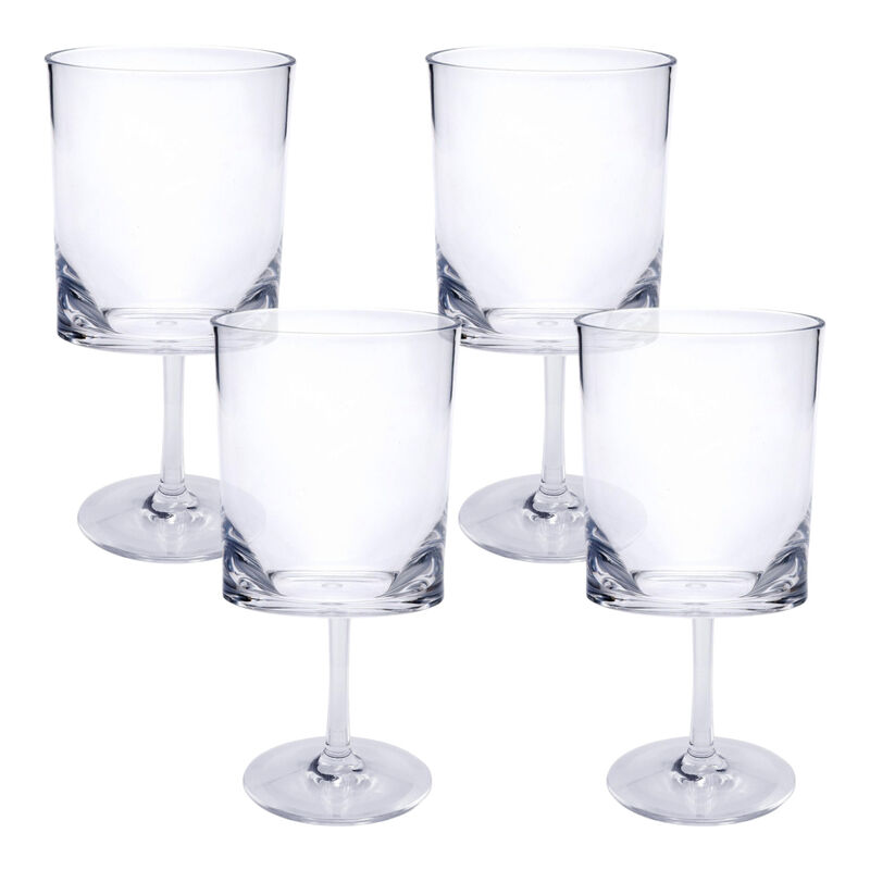 Acrylic Stemmed Wine Glass Set of 4 for Drinks and Entertaining