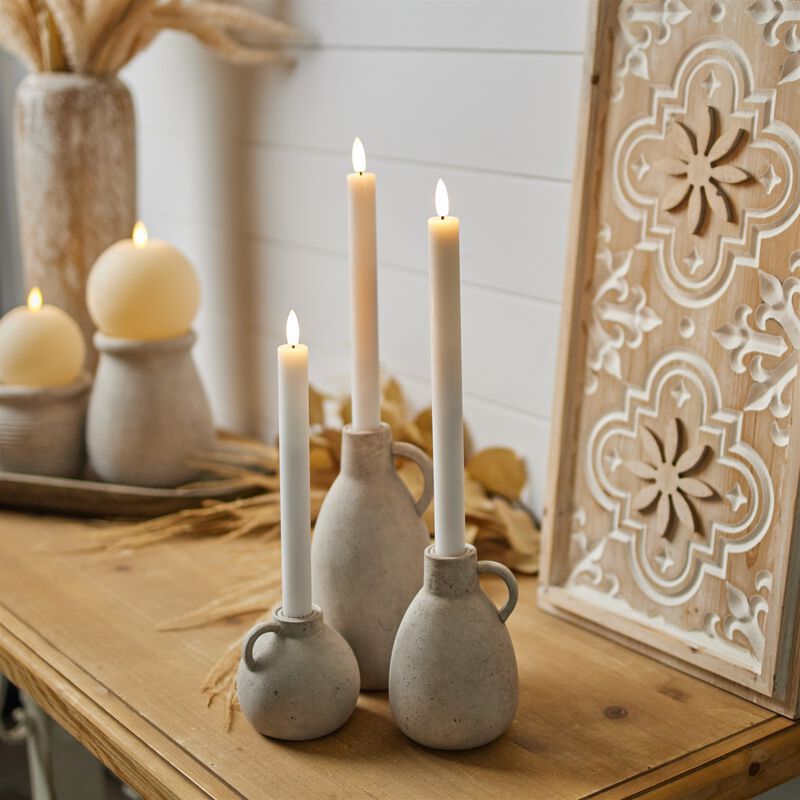 Set of 2 Wick Taper Candles – Long-Lasting Flame for Rustic, Farmhouse, or Minimalist Home Styling