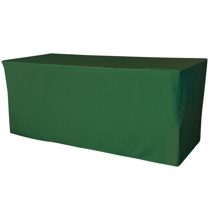 Polyester Fitted Table Cover 72 by 30 Inch Durable Poplin for Events and Parties