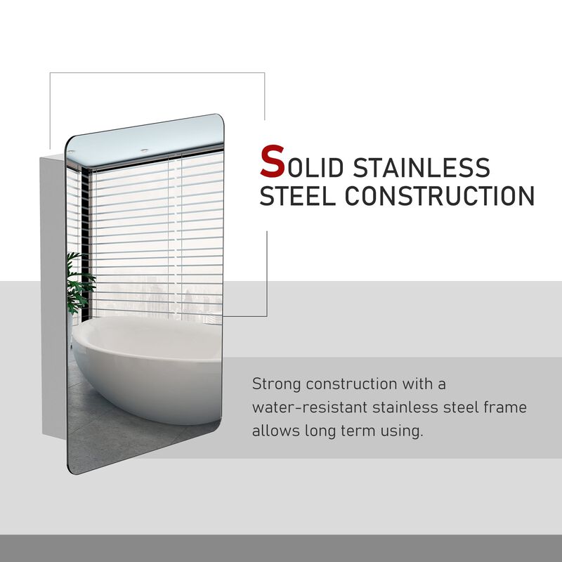 Mirrored Bathroom Cabinet: 18"x26" Stainless Steel Wall Organizer