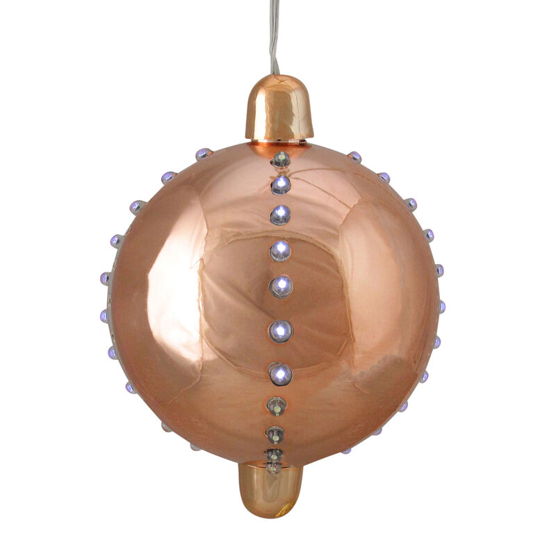 5" Copper Brown Battery Operated LED Lighted Cascading Sphere Christmas Ball Ornament image number 1