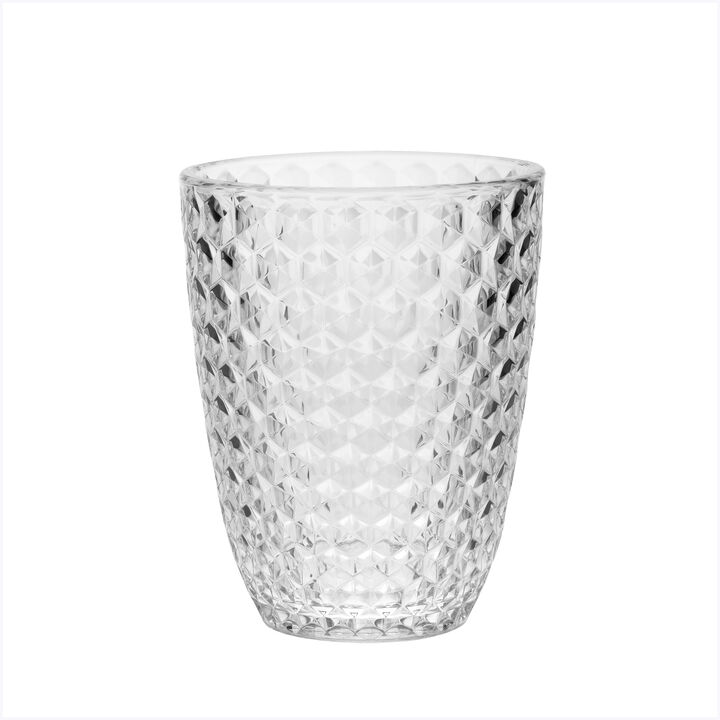 HomeRoots Set of Four Diamond Acrylic Stemless Whiskey Glasses