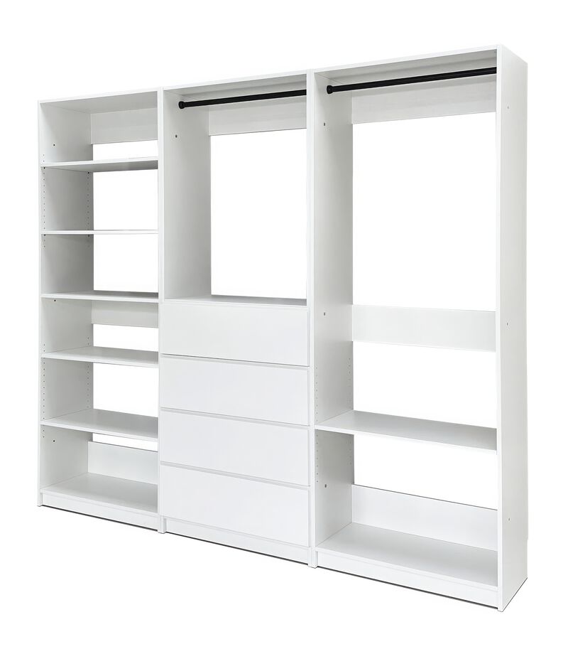Prosper White Freestanding Walk in Wood Closet System