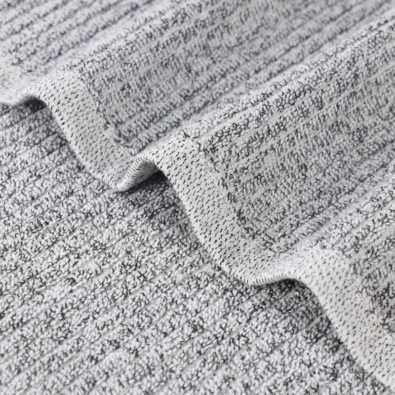 Set of 6 Cotton Blend Hand Towels with Textured Ribbed Design image number 2