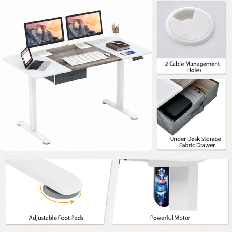 Hivvago Height Adjustable Electric Standing Desk with USB Charging Port