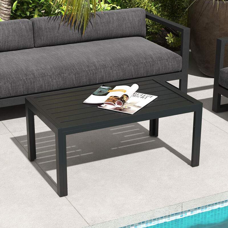 Hivvago Garden Coffee Table with Durable Metal Frame image number 1