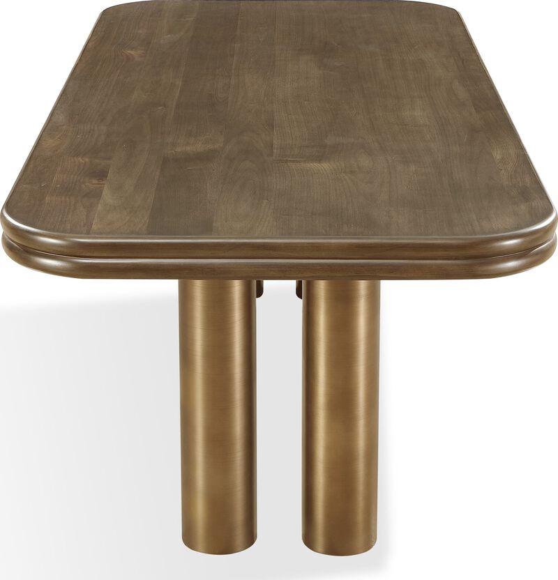 Mataranka Rectangular Dining Table in Bistre and Brushed Golden Stainless Steel