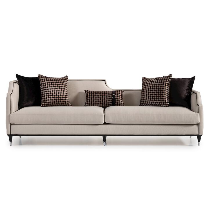 Michael Amini La Francaise Mansion Sofa - Cafe au Lait/Black