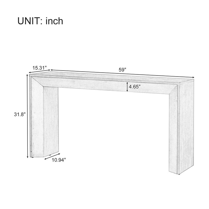 Merax Wood Veneer Top Console Table for Hallway, Living Room, or Entryway