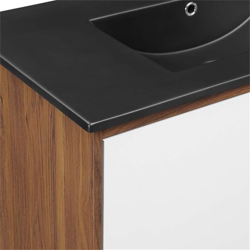 Modway EEI-5394-WAL-BLK Transmit 36" Bathroom Vanity, Walnut Black image number 8