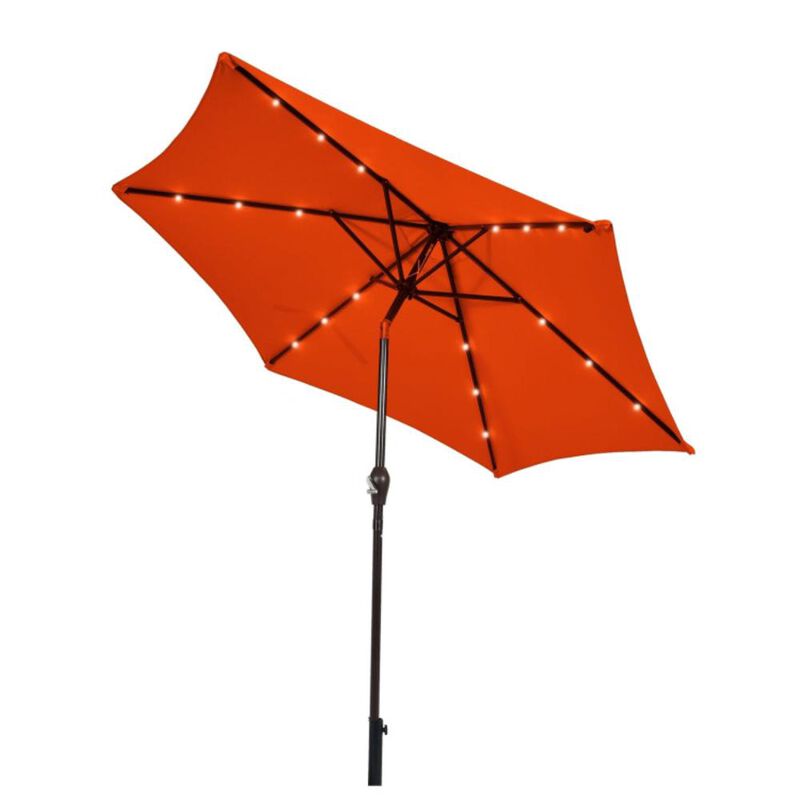 Hivvago Solar LED Lighted Patio Market Umbrella with Tilt Adjustment without Base
