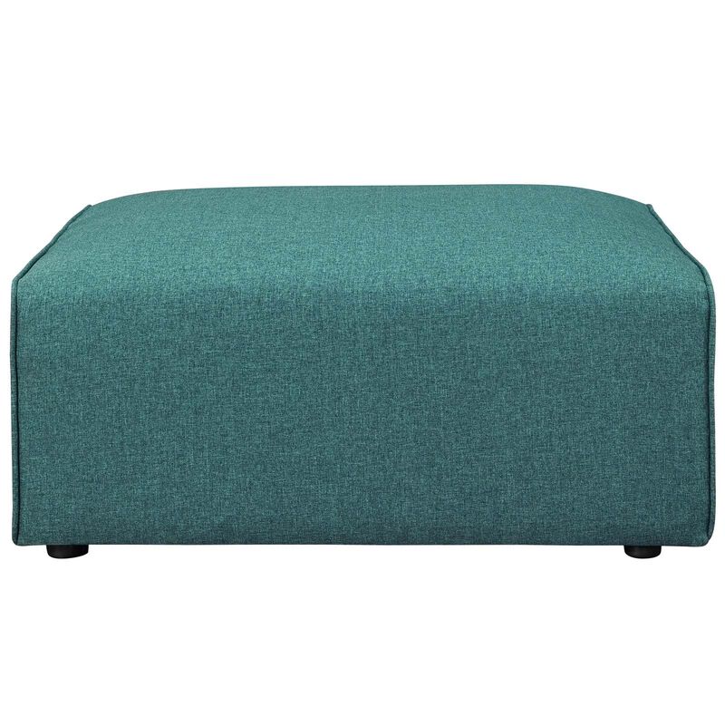 Modway Mingle Polyester Upholstered Generously Padded Ottoman, Blue Fabric image number 2