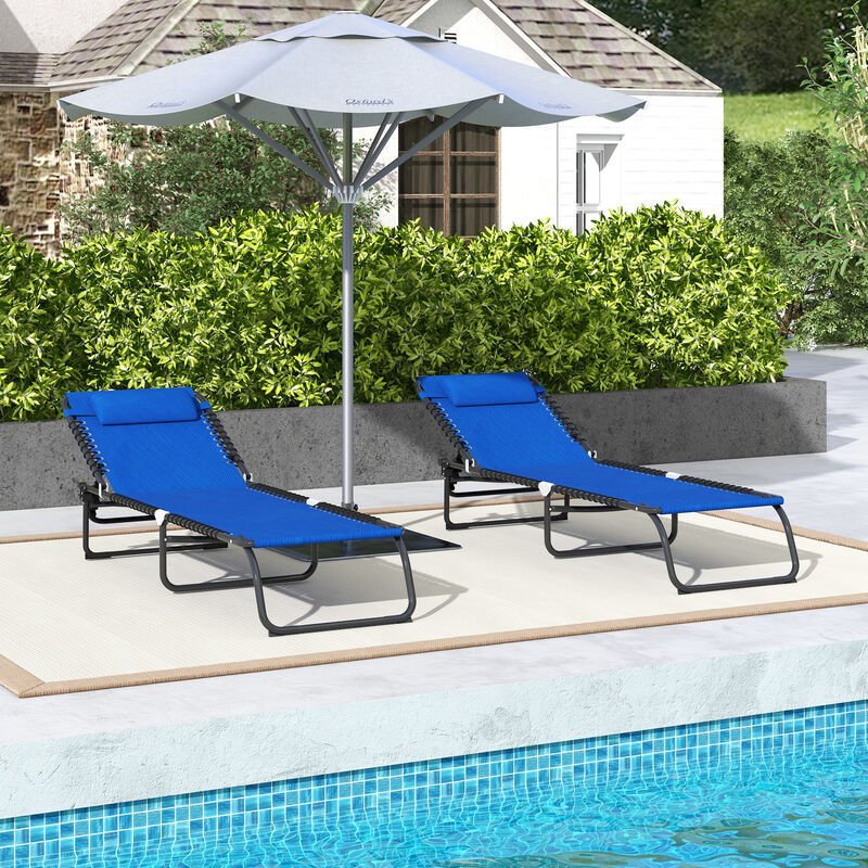 Hivvago 2 Adjustable Folding Chaise Lounge Chairs image number 6