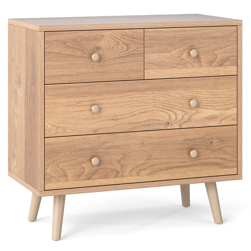 Wide 4-Drawer Wooden Storage Dresser for Bedroom Living Room image number 0