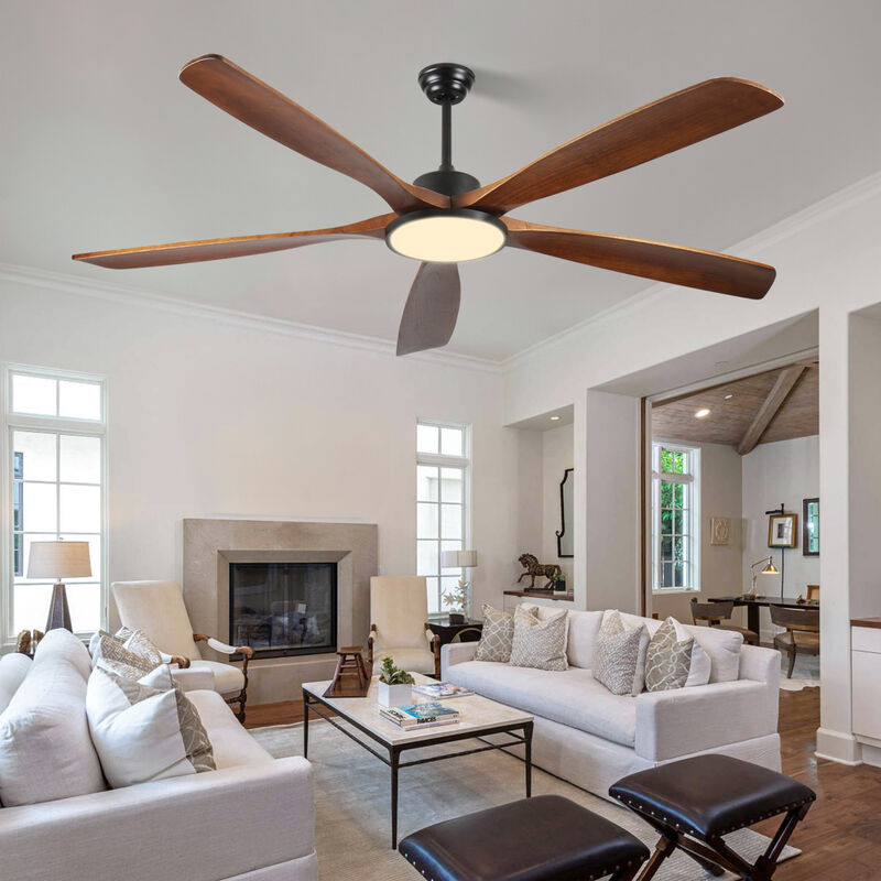 ELEMENT ACE 72-Inch Large Ceiling Fan with Remote Control, Three-Color Dimmable Light, 5 Reversible Blades for Garden, Patio, Farmhouse, Living Room, Bedroom image number 2