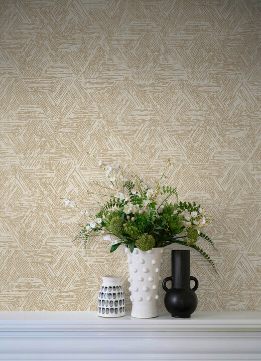 Retreat Light Brown Quilted Geometric Wallpaper (Set of 2)