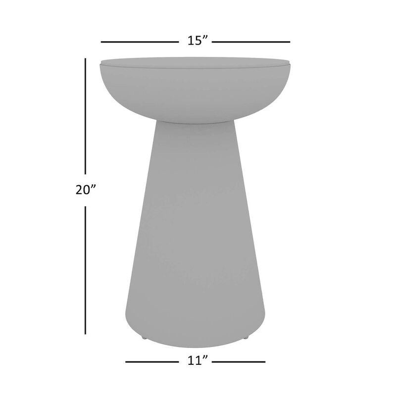 Jofran Circularity Modern Luxury Marble and Iron 15 Round Pedestal Chairside End Table