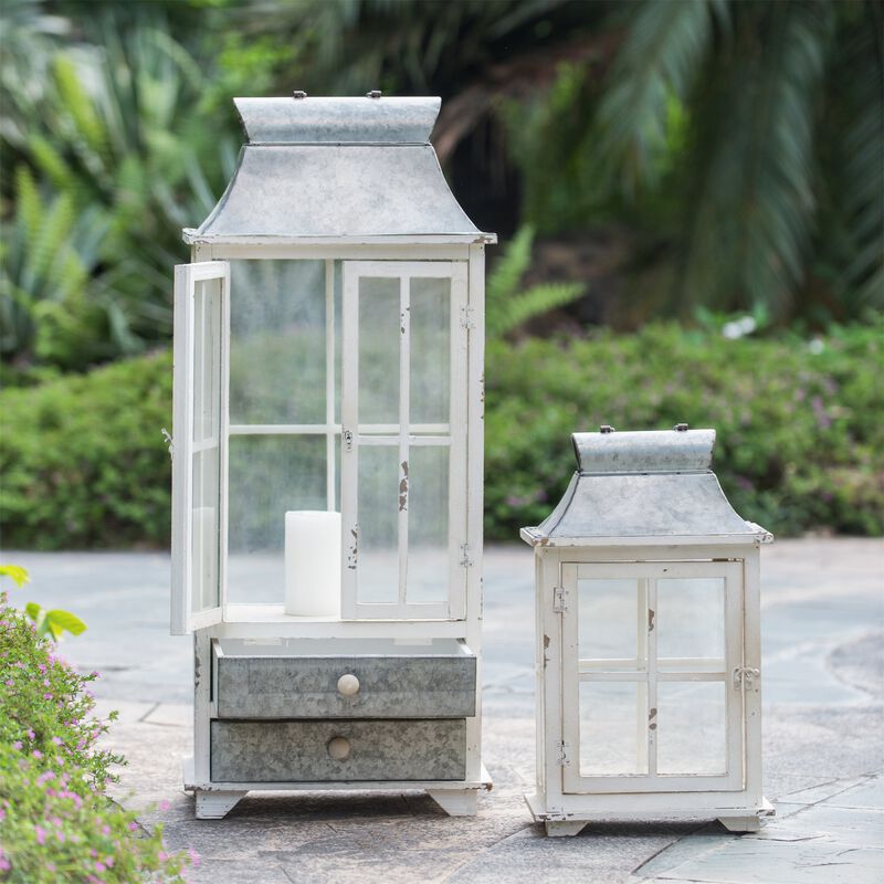 Clihome Wooden Candle Lantern Decorative Lantern Holder Decor for Outdoor, Home Garden Wedding image number 4
