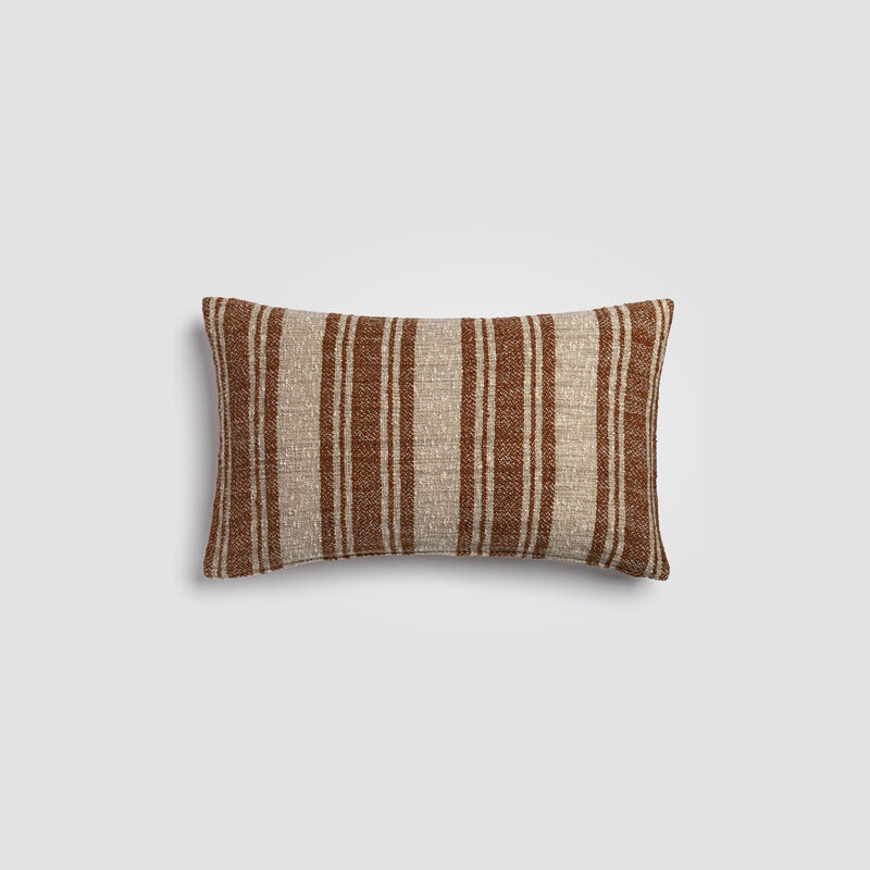 Desert Rust Stripe Orange & Ivory Lumbar Pillow image number 0