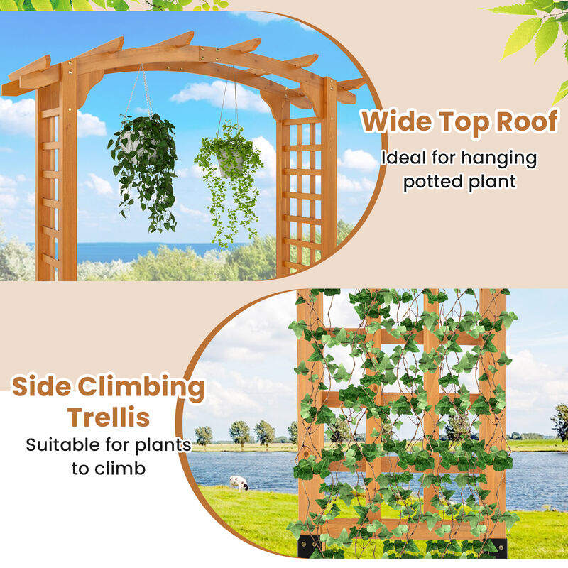 Classic Wooden Trellis Arch &ndash; Outdoor Arbor for Garden Pathways, Vines & Roses image number 5