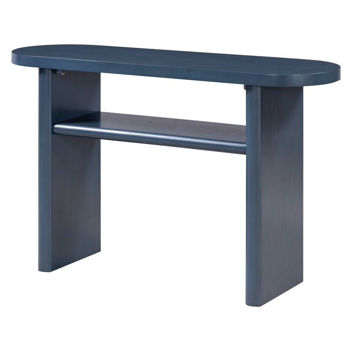 Clihome Elegant Minimalist Console Table with Rounded Edges and Sturdy Shelf Design for Entryway