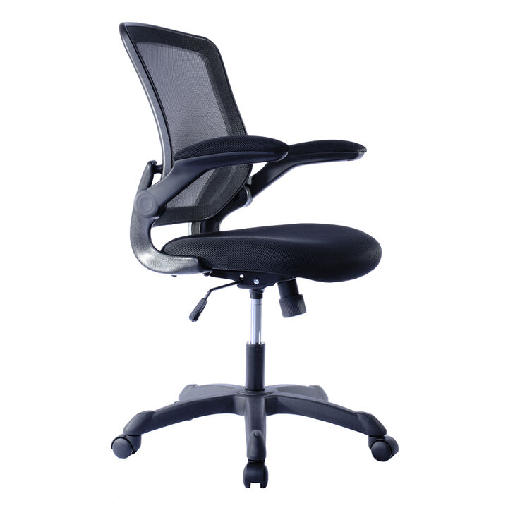 Mesh Task Office Chair with Flip-Up Arms, Black