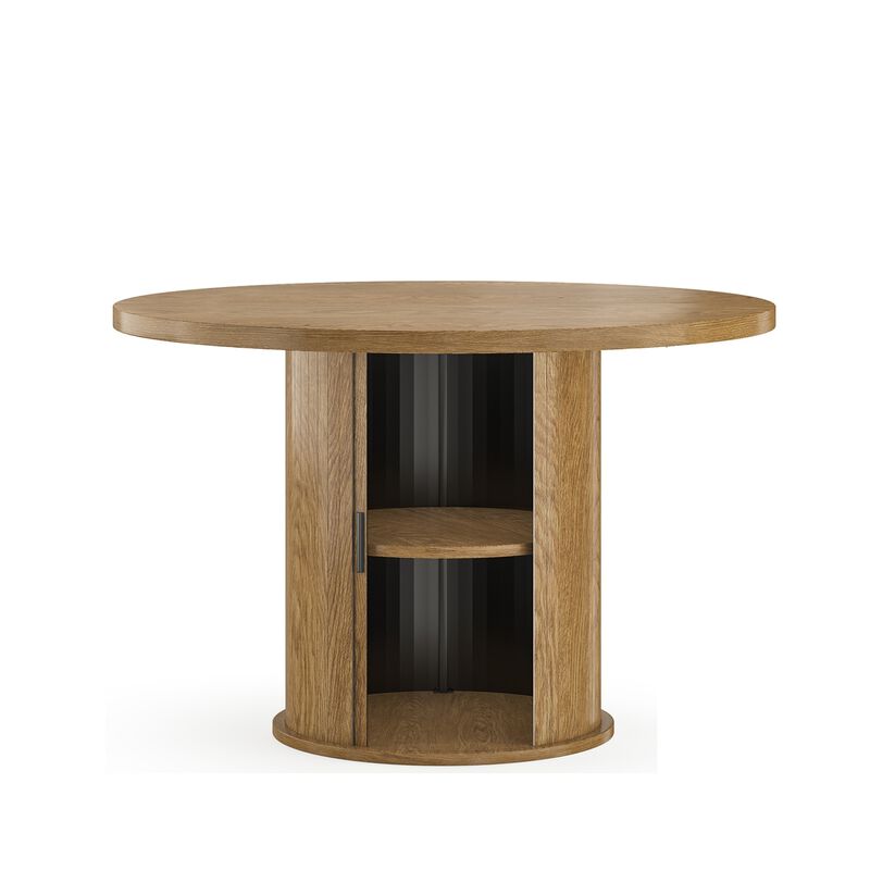 43" Round Wood Dining Table for 4 People image number 0