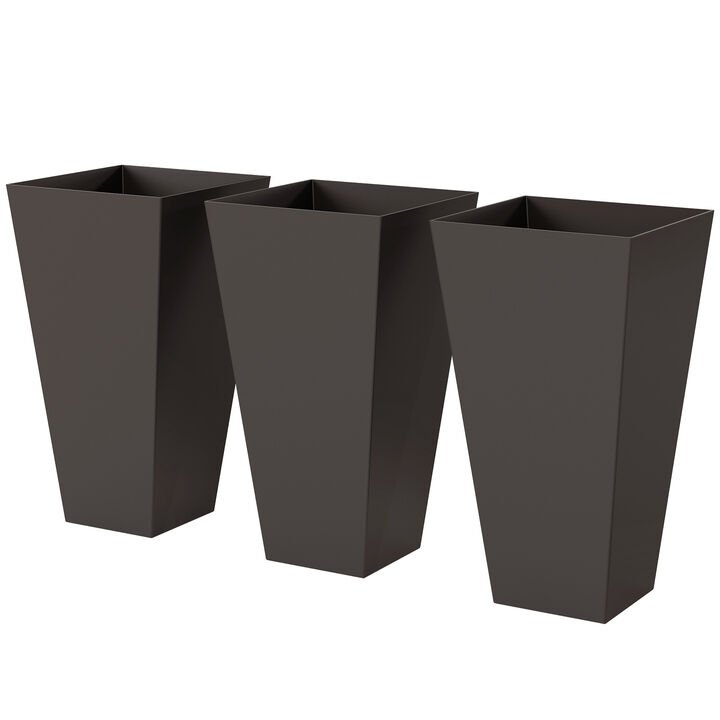 Hivvago 3-Pack Anti-Crack Plastic Flower Pots for Garden & Home