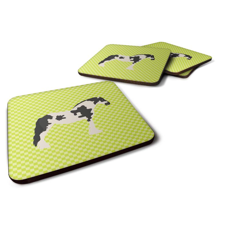 Caroline's Treasures Cyldesdale Horse Green Decorative coasters, 3.5, Multicolor