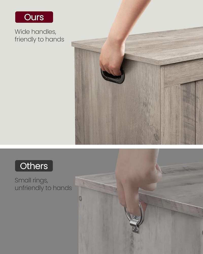 Storage Chest, Storage Bench, Entryway Bench with 2 Safety Hinges, Shoe Bench, Farmhouse Style