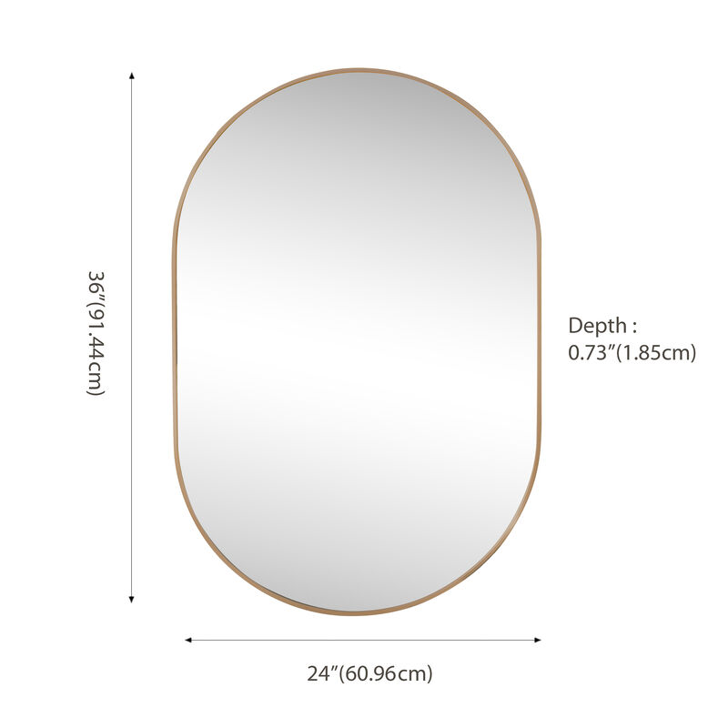 Milly Medium Oval Metal Framed Wall Mirror