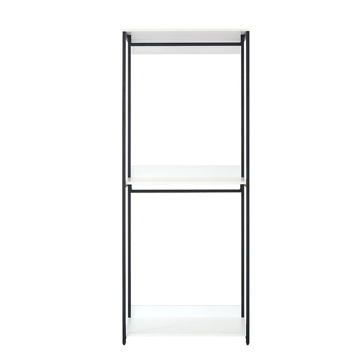 FC Design Klair Living 32" Wood and Metal Walk-in Closet with One Shelf