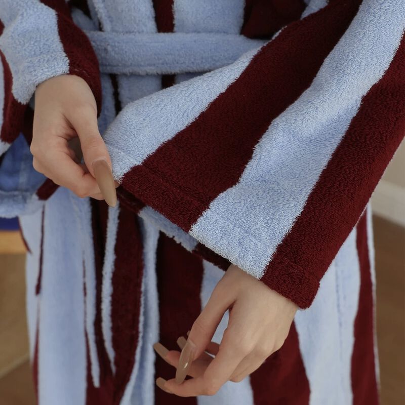 Vintage Cabana Stripe Cotton Bath Robe image number 7