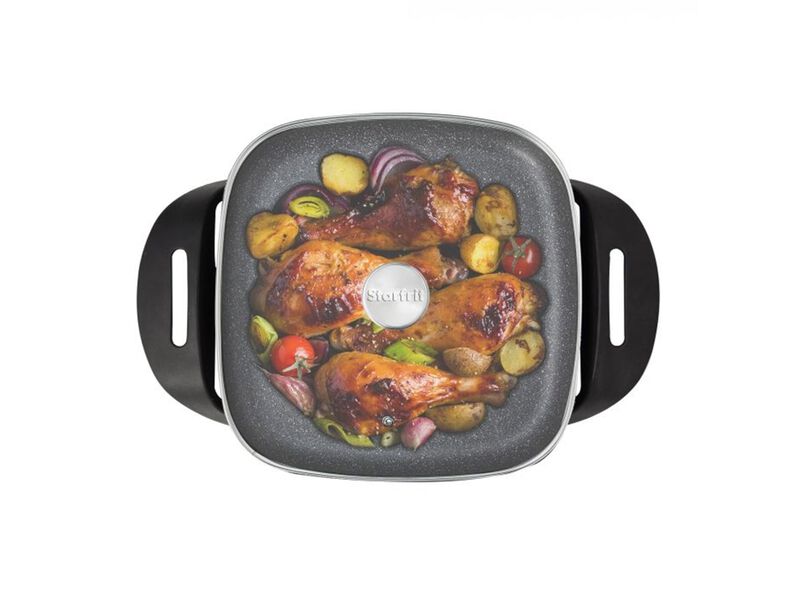 Starfrit - The Rock Electric Skillet, 12" Width, Non-Stick Surface, Black