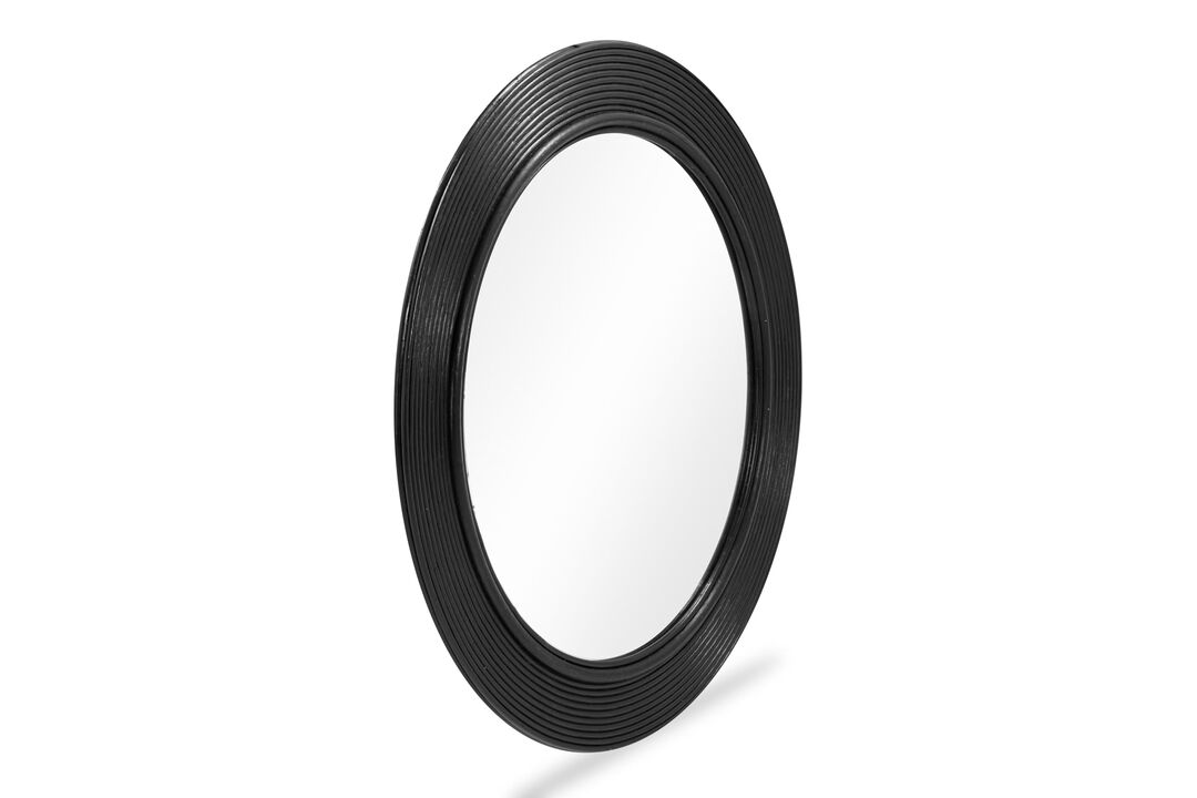 Tov Furniture Tanya Rattan Round Wall Mirror (Black)